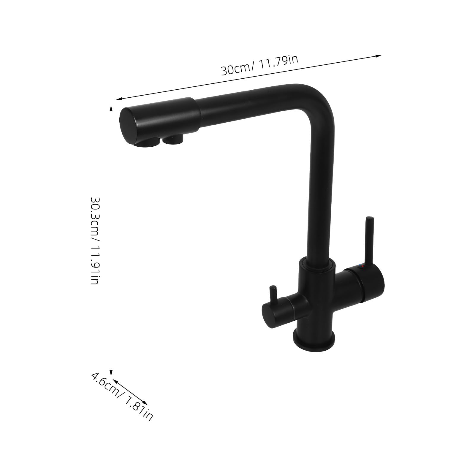 Grifo de Cocina de Dos Manijas Negro de Cobre para Fregadero