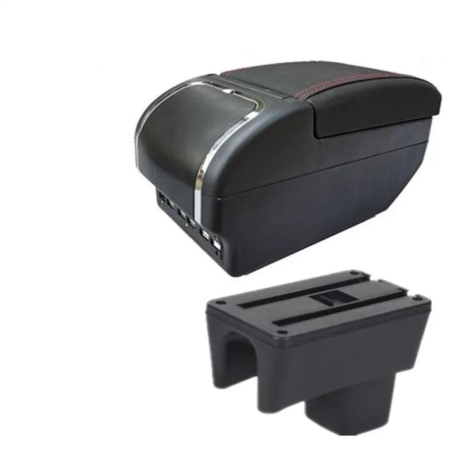 NMJLQW Storage Rack Car Interior Accessories Center Console Storage Box Multifunctional Armrest Storage Box For Swift 2005-2024(E red line)