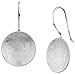 Produktbild Nenalina Silber Damen-Ohrringe Ohrhänger mit Kreis, Runde Hängeohrringe Disk gebürstet 14 mm, 925 Sterling Silber, Ohrringe für Frauen und Mädchen, 324396-390