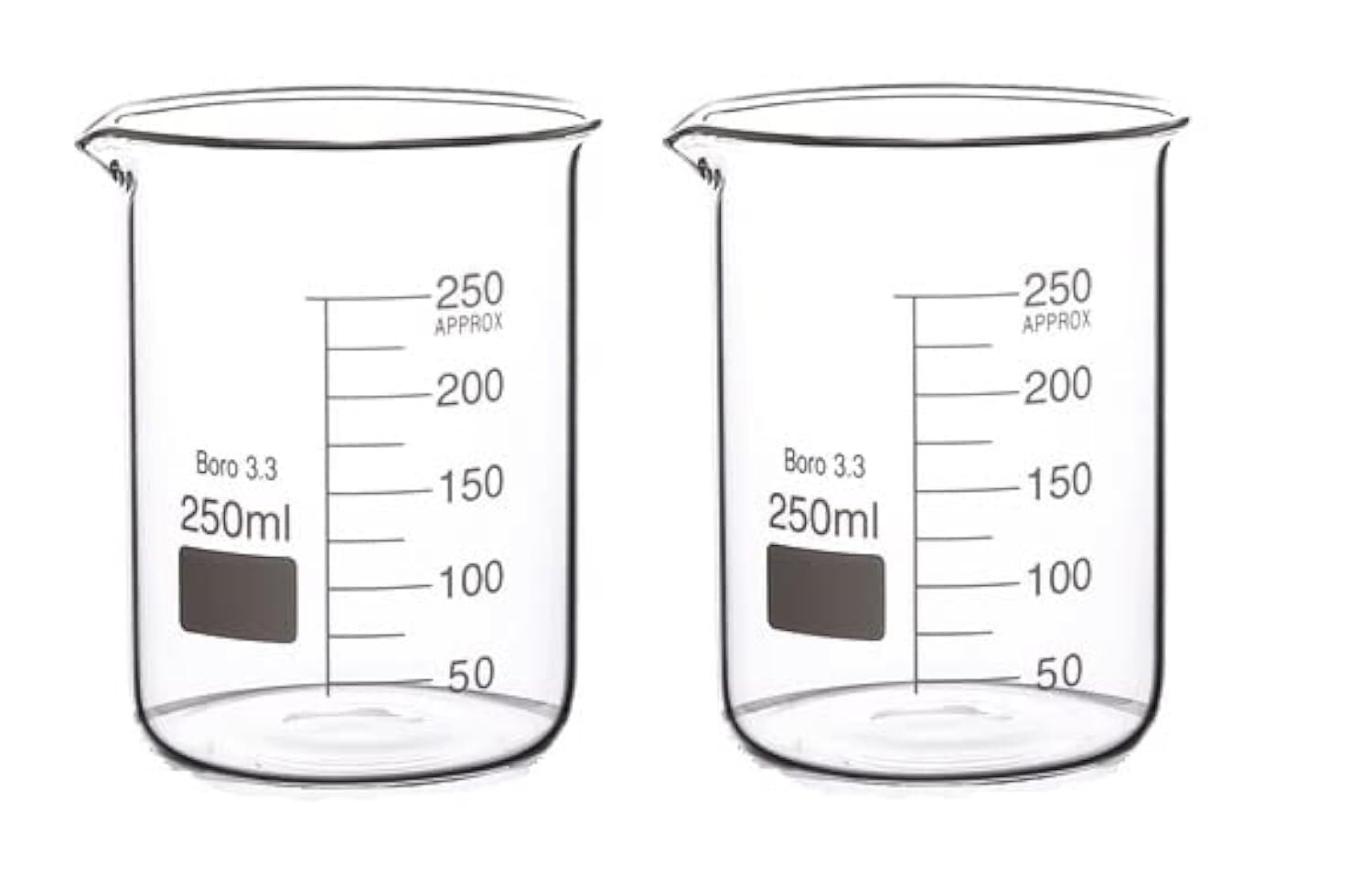 Zlewka laboratoryjna, Zlewka miarowa ze szkła borokrzemowego, podgrzewana w wielu rozmiarach(2x250ml)