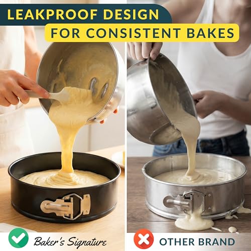 Image of Cheesecake Pan 9 Inch Carbon Steel With Removable Bottom - Leakproof Design, Nonstick Coating Springform Pan - Durable Cake Mold With Secure Latch, Even Heat Cheese Cake Pans For Baking
