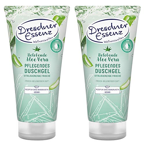 2er Pack Dresdner Essenz Pflegedusche Belebende Aloe Vera 2 x 200 ml Duschbad vegan