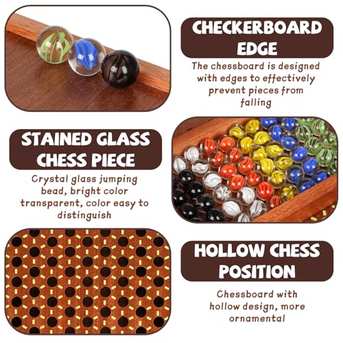 Juego de mesa de Damas Chinas de madera 15 pulgadas miniatura 2