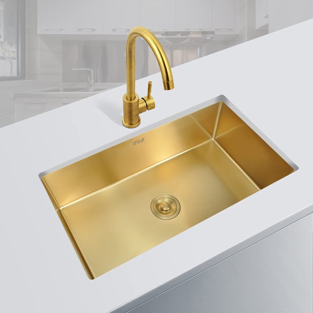 Fregadero de acero inoxidable para instalación empotrada o empotrada, incluye grifo y desagüe para cocina moderna