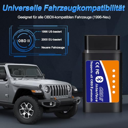 OBD2 Bluetooth Diagnosegerät Scanner Code Leser für iOS iPhone Android Windows, Auto Diagnosegerät OBD ODB2 Adapter für OBDII Protokoll Fahrzeuge