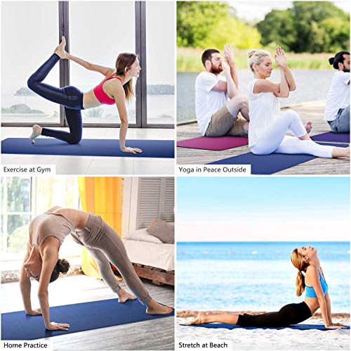 Tapete para Yoga em Tpe Pilates Ginástica 183x61x0,8cm Com Alça de Transporte, Exercícios, Ecológico