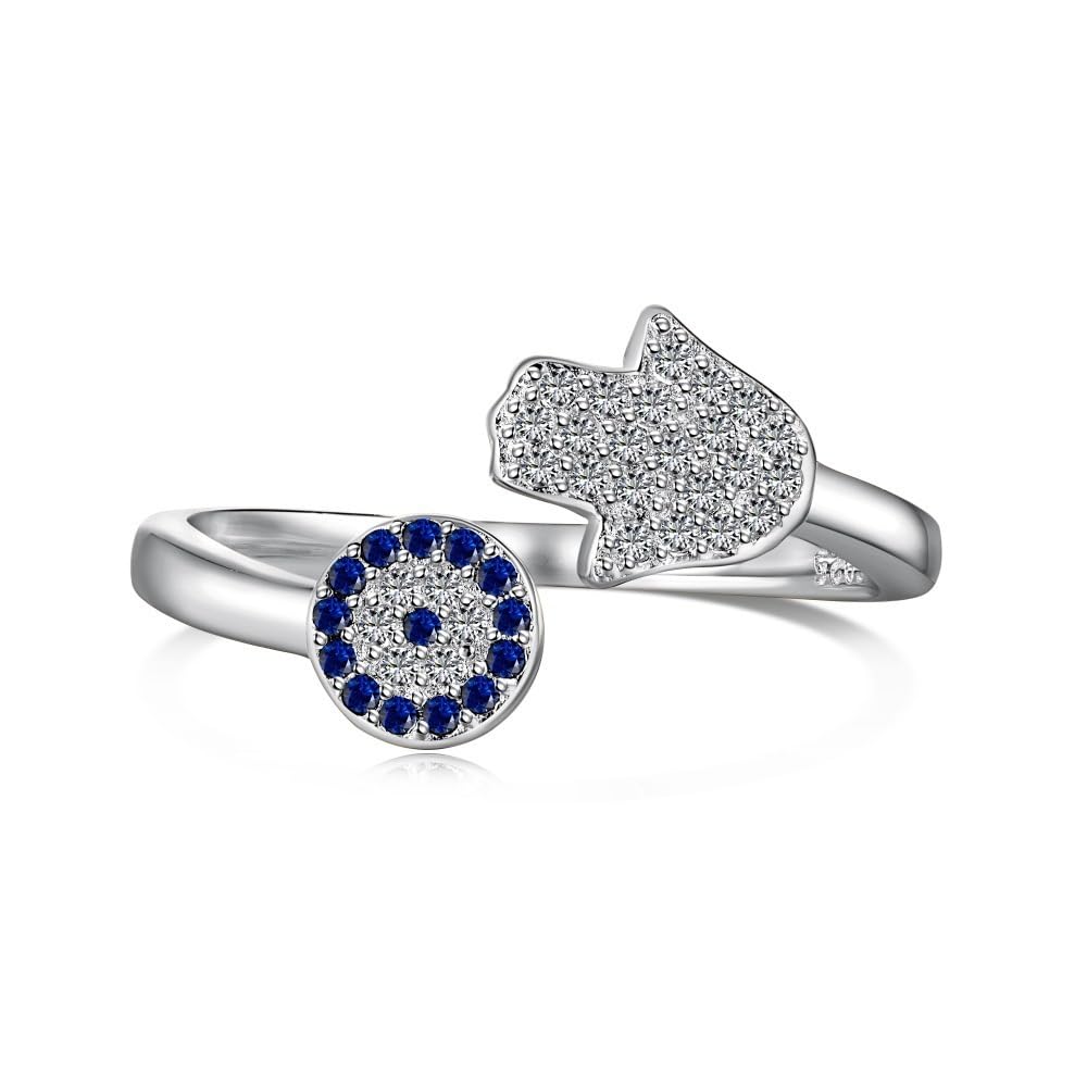 Anello da donna unico in argento sterling S925 con zircone cubico, anello aperto regolabile impilabile per donna, regalo di gioielleria per compleanno