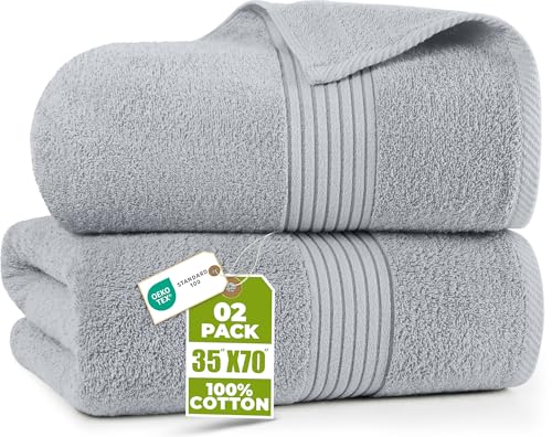 Image of Utopia Towels Bath Sheets 35x70 inches 100% Cotton Soft and Absorbent 2 Pack Cool Grey