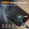 TESSAN Power Strip Surge Protector, 5FT Flat Plug Extension Cord with 8 Outlets 3 USB Charger(1 USB C), 2000 Joules Protection, Wall Mountable Charging Station for Home Office Dorm, Black