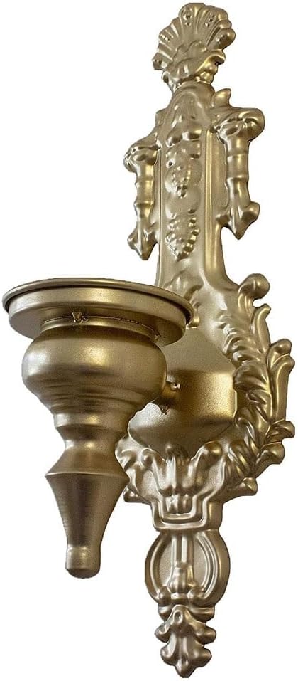 Iron Wall Candle Sconce Taper Mounted Rustic Shabby Chic Decoration Holder Court for Living Room Dining Room(Gold 2)