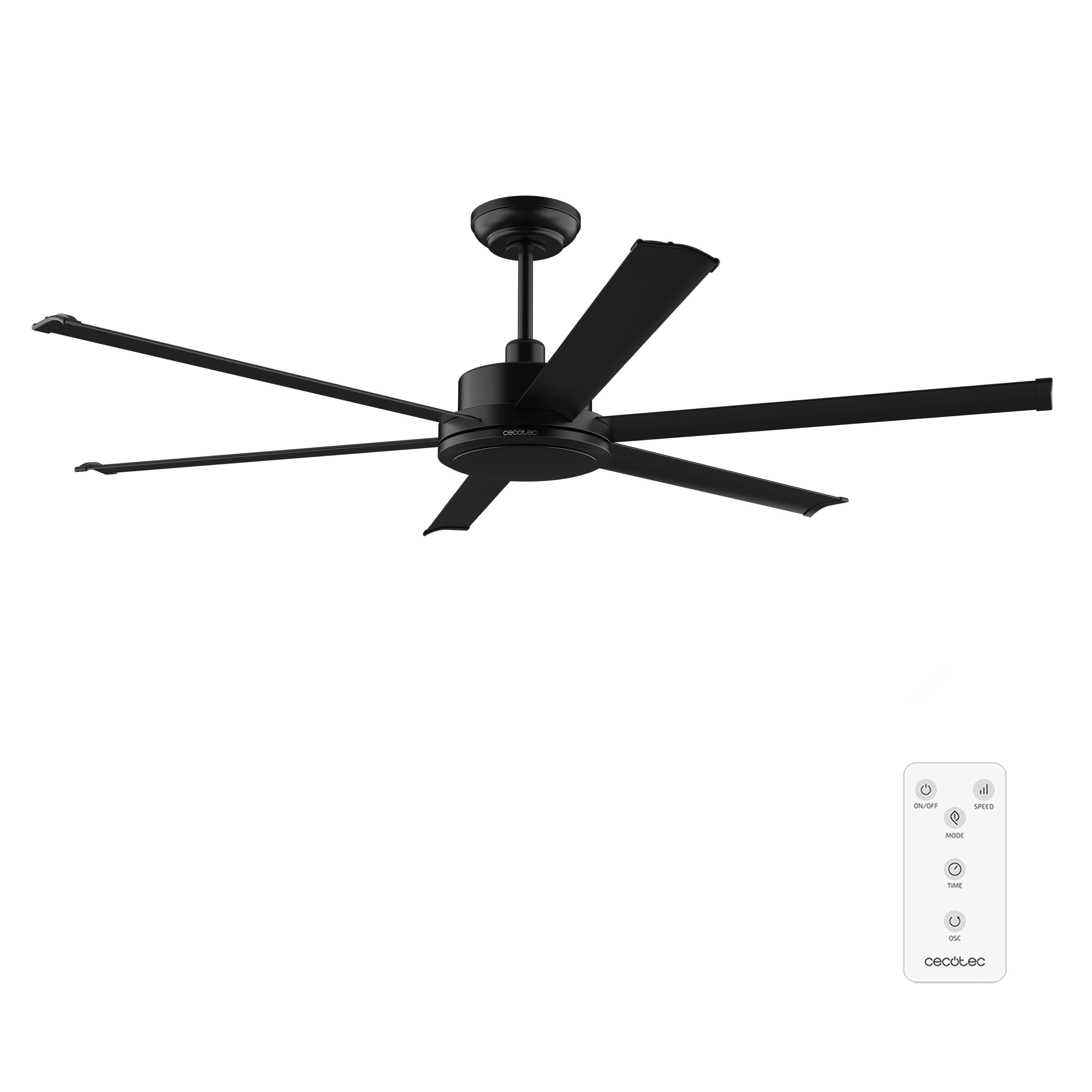 Cecotec Ventilador de Techo EnergySilence Aero 10000 Pro, Motor DC de 80W, Diámetro 254 cm, Mando a distancia, Temporizador, Función Verano e invierno, Altura ajustable 37,​5 o 50 cm, Silencioso