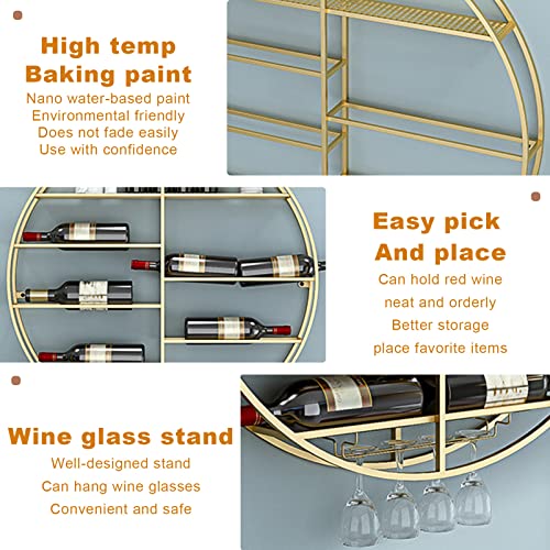 Étagères de rangement rondes pour bouteilles et verres à vin - 4