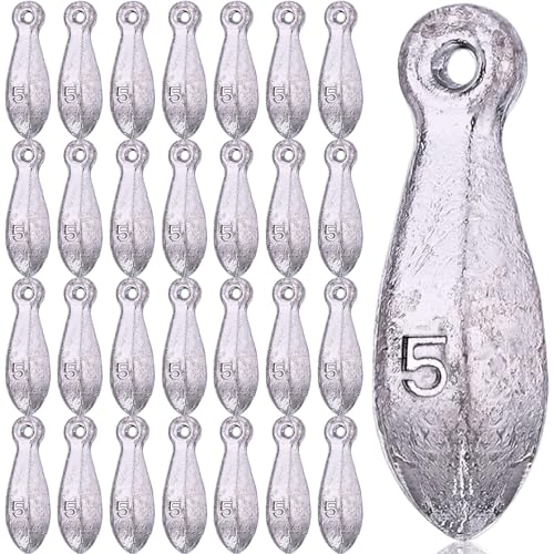Glimin 36 Pcs Bank Sinkers Fishing Weights Sinkers Weights for Surf Ocean Saltwater Freshwater Surf Bass Catfishing Fishing Casting Gear Tackle(5 oz)
