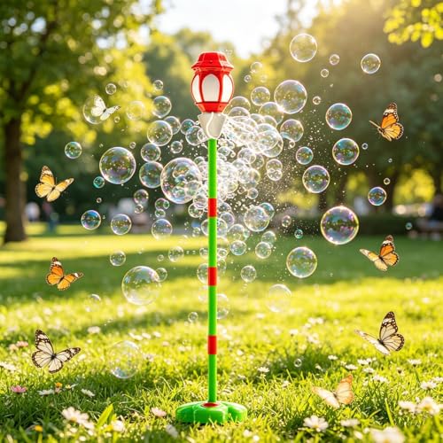 Machine à bulles sur pied réglable avec télécommande et lumière pour enfant
