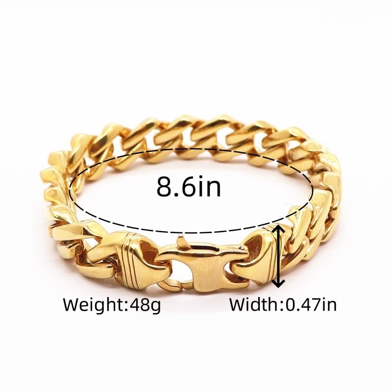 Miami Cuban Bracelet Men's 18K Gold Hip Hop Bracelet New Year's and Christmas Gift Gift Box2