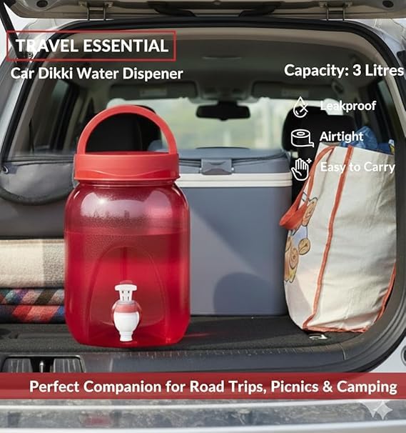 Image of Portable Water Dispenser with Tap and Handle, 5 Litre, BPA-Free Plastic, Multicolour, Leak-Proof, for Home, Office, Travel, Camping