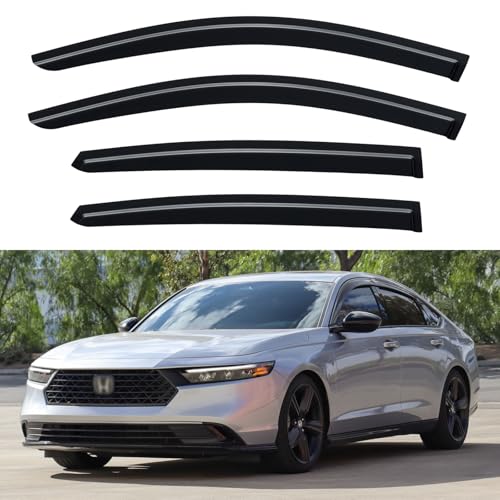 Image of Window Visors Rain Guards for 2023 2024 2025 2026 Honda Accord, Out-Channel Window Vent Wind Deflectors Visors Shades for 23 24 25 26 Accord
