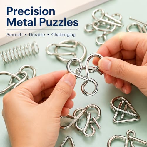 Image of 36 Pcs Metal Wire Brain Teaser Puzzle Set - IQ Mind Challenge Games for Kids & Adults | Educational Problem Solving & Logic Puzzles | Fidget & Untangling Toy Set
