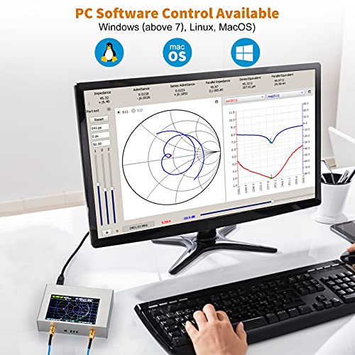 Image of Upgraded AURSINC NanoVNA V2 PLUS4 Vector Network Analyzer, 4 inch Touchscreen, 50kHz-4.4GHz HF VHF UHF Antenna Analyzer Measuring S Parameters, SWR, Phase, Delay, Smith Chart with 3200mAh Battery