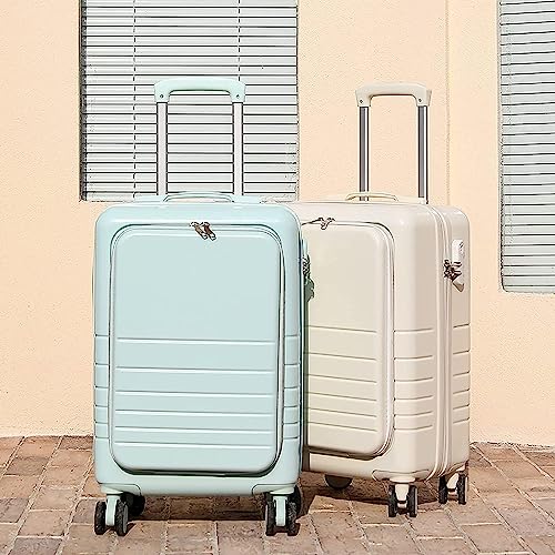 Suitcase Suitcases with Wheels 20 Inch Front Opening Luggage Boarding Suitcases with Wheels Hard Edge Anti-Drop Carry On Luggage Durable,3