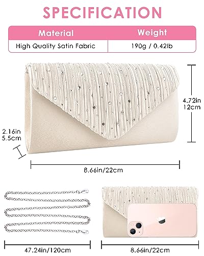 Image of TINDTOP Evening Clutch Purses for Women Handbags for Formal Wedding Party Cocktail Prom Crossbody Shoulder Envelope Bag | for Formal Wedding