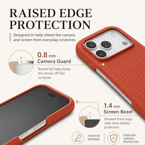 Housse cuir iPhone 17 Air fine rouge compatible MagSafe