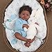 WOOROY Realistic Reborn Baby Dolls Black – 18-Inch African American Real Life Baby Doll Boy with Curly Hair and Open Eyes, Lifelike Gift Toy with Doll Accessories for Kids Ages 3+