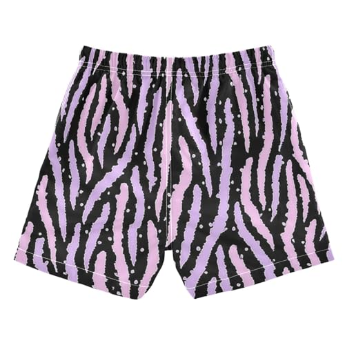 Animal Purple Black Running Shorts Youth Swimming Suit Lightweight with Pocket Beach Hawaii Vacation 2T2