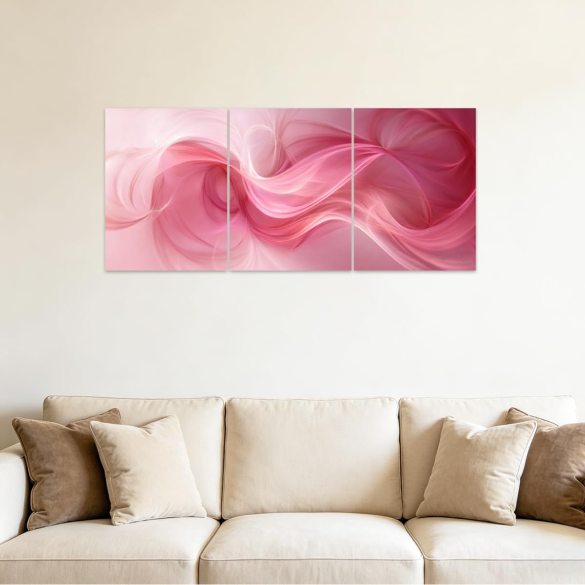 CCWACPP 3 teiliges Bilderset Abstrakte Wandbilder in Rosa Wanddekoration & Leinwanddrucke für Schlafzimmer Badezimmer Wohnzimmer Gerahmt 40x60cmx3