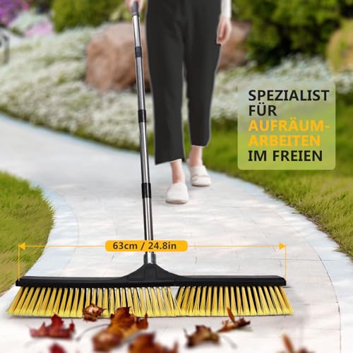 Masthome Besen mit Stiel,Straßenbesen mit 60cm Großem Bürstenkopf, Abnehmbarer Industrie Besen,Große Bodenbürsten für den Außenbereich, für Schulen, Fabriken, Gärten,Garagen – Bild 5