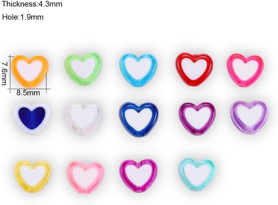50Pcs Heart Acrylic Beads, Dark Blue, DIY Jewelry Making Spacer Beads for Bracelet, Necklace - Image 2
