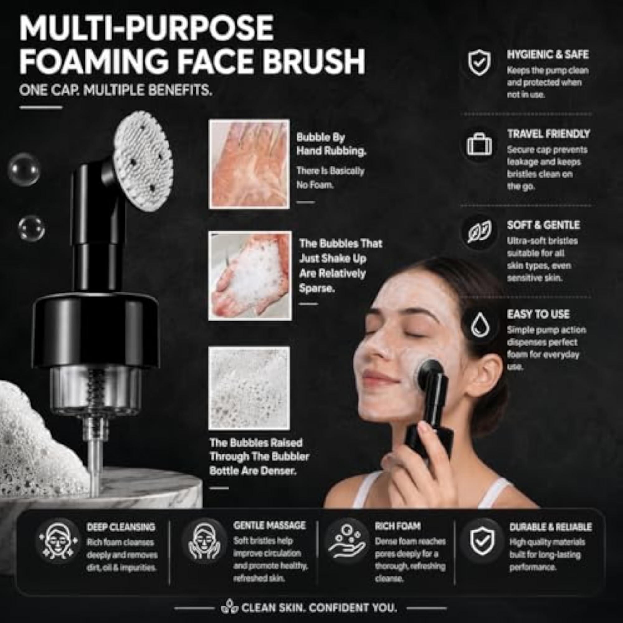 100ml Refillable Foaming Face Brush Bottles
