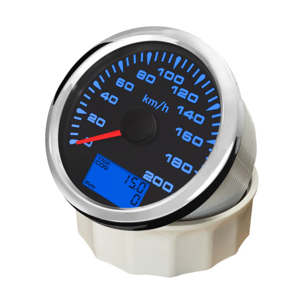 ELING Velometro per tachimetro GPS per auto 0-200KM/H Chilometraggio del contachilometri con retroilluminazione 85mm