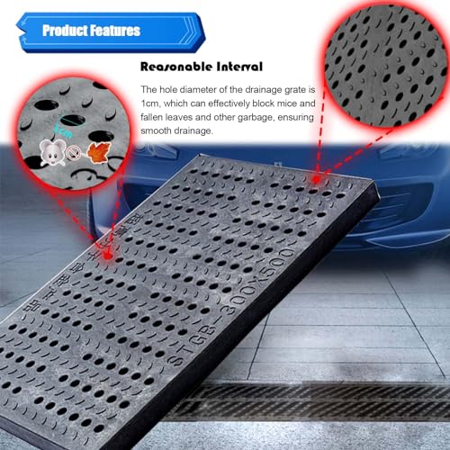 Rejillas de Drenaje de plástico de Alta Resistencia - Capacidad de Carga de 5500 lbs. Cubiertas para Evitar la acumulación de Hojas en desagües Exteriores. Impermeables. Fácil instalación. I