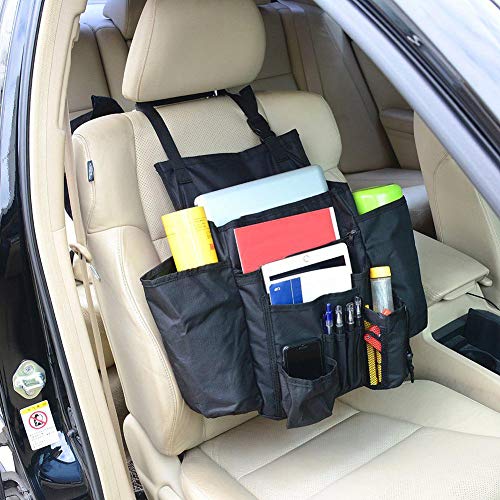 Pawaca Car Front Seat Storage Bag, Vehicle Drink Food Holder Organizer with Multiple Storage Pocket for Moms, Service Techs, Law Enforcement and Delivery Drivers - Keep Items Within Easy Reach - Thumbnail 4
