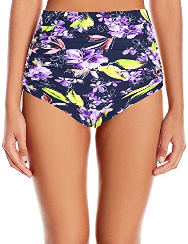 Nonwe Women Ruched Swimshorts -Floral Purple US12
