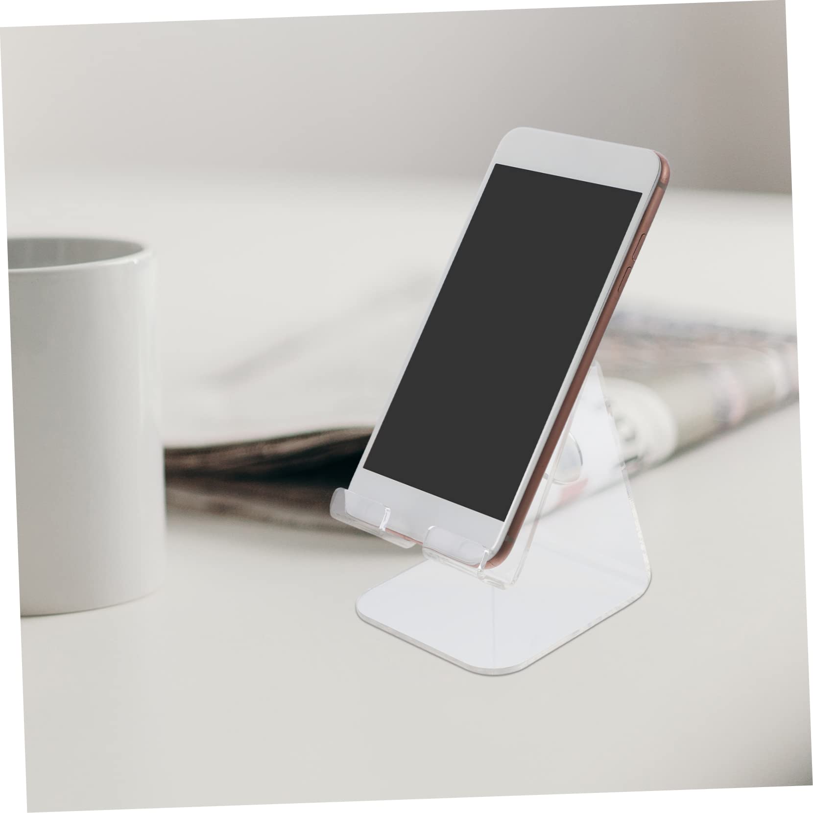Operitacx 4pezzi Supporto Per Smartphone Trasparente Acrilico Elegante e Pratico Per Ufficio e Casa Porta Telefono Da Tavolo Per Vetrine e Organizzazione