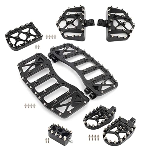 Lingdu Mx Offroad Wide Foot Pegs Chopper Style Front Floorboard Footrests Brake Pedal Cover Shifter Peg Complete Kit For Touring Road Glide Flt 86-2021 Softail Flst Dyna Fld 12-2016, Black #TOP7