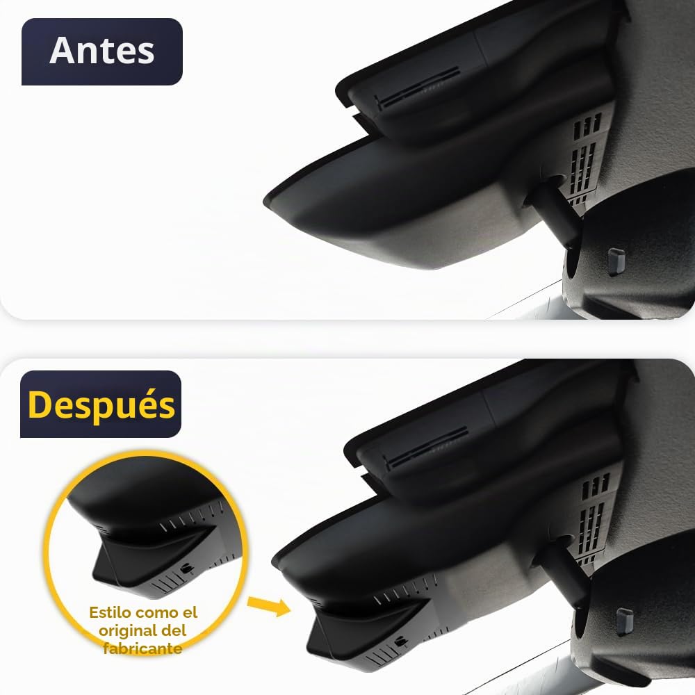 Fitcamx Dashcam 4K Adecuado para Toyota Yaris and Yaris Cross 2024 2025 2026, OEM Cámara de Coche 2160P UHD Video WiFi, G-Sensor, Grabación en Bucle, WDR Dash CAM Coche, Plug & Play, Tarjeta de 64GB