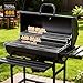 MASTER COOK Barrel Charcoal Grill with Foldable Front Shelf, 686 Sq.in. Cooking Area Outdoor bbq Grill,Thermometer and Adjustable Air Vents for Patio, Parties,Backyard, Tailgating, Black