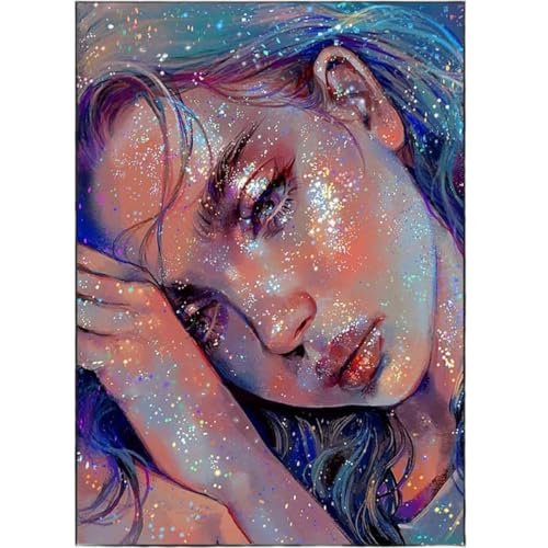 JININQ Diamond Art Painting Kits 5D DIY Diamond Art Painting Kits for Adults Diamond Dots Diamond Art Kits Diamond Gem Art Crafts for Home Wall Decor DIY Gift-12x16inch (Girl)