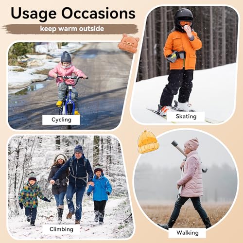 Image of Zando 2Pcs Kids Winter Hat & Scarf Set - Knitted Beanie Winter Hats for Boys & Girls, Ages 5-14, Navy Blue
