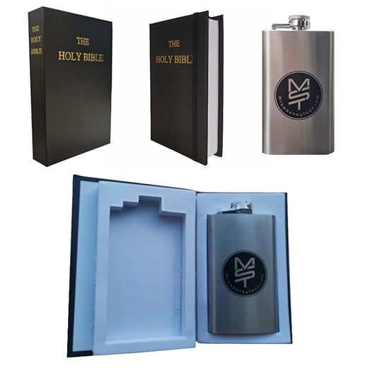 Novelty Gift | Holy Bible with 6 oz Bottle | Lost First Page of German Red Dwarf - Secret Compartment