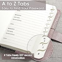 WEMATE Passwortbuch mit Schloss, Passwortbuch mit alphabetischen Registern, 600+ Passwortplatz, Logbuch mit Schloss – Ansicht 2