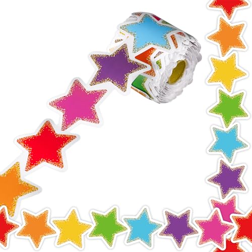 68.9 Ft Star Confetti Classroom Bulletin Borders Colorful Star Bulletin Board Decorations Roll Stars Die Cut Border Trim for School Classroom Office Chalkboard Wall Home Decor