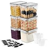 Sorbus Food Storage Containers - Pack of 6 - Air Tight, Four-Way Snap Lids Keeps...