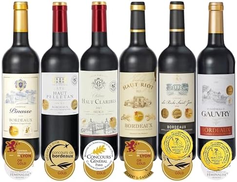 （04:00時点） 【ALL 金賞 ダブル・トリプル (格上入) 飲み比べ】赤ワイン6本セット フランスボルドー産 ソムリエ厳選(ミディアム)750ml×6本 父の日 母の日