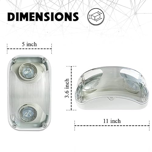 Ciata Led Emergency Lights For Business With Battery Backup, Outdoor Emergency Lighting Commercial In Thermo Plastic Housing With Two Halogen Ultra Bright Lamp Heads, Emergency Egress Light #TOP3