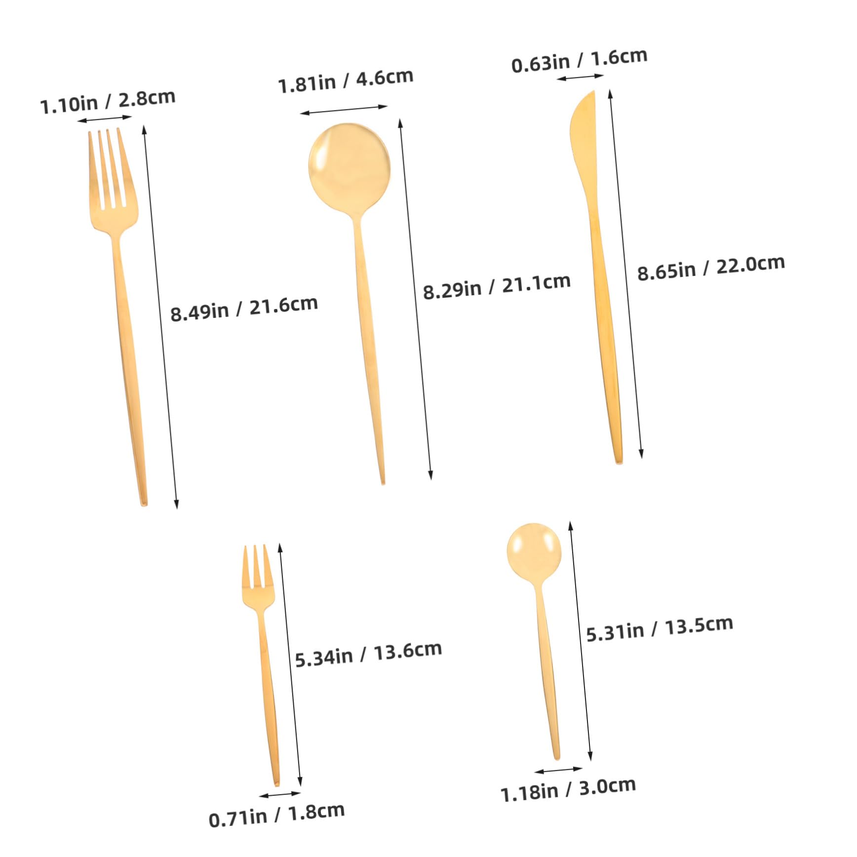 Mipcase Posate in Acciaio Inox Forchette Cucchiai Coltelli Stoviglie da Cucina Utensili per Tavola Set di Posate per Uso Quotidiano