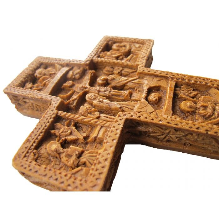 Handmade Carved Aromatic Wax Cross Blessed From Mount Athos 234